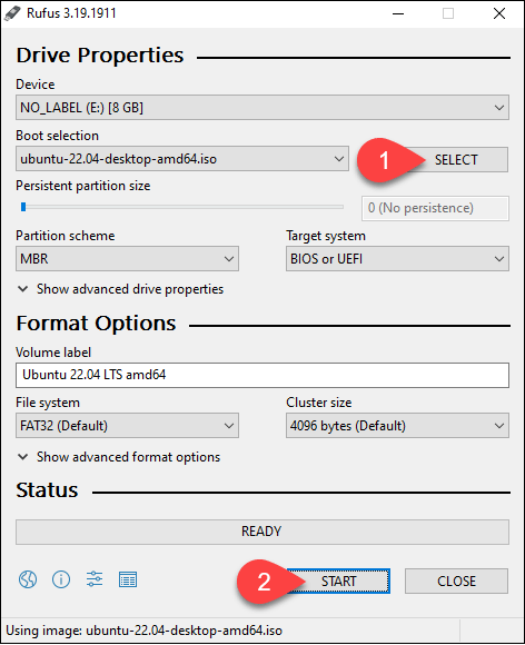 Create Live USB in Windows